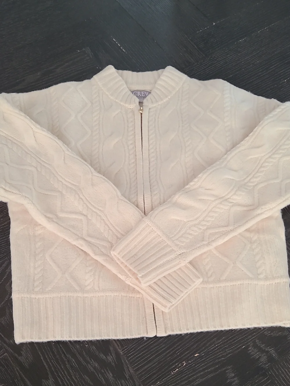 NWT J. Crew Wool cable-knit bomber jacket